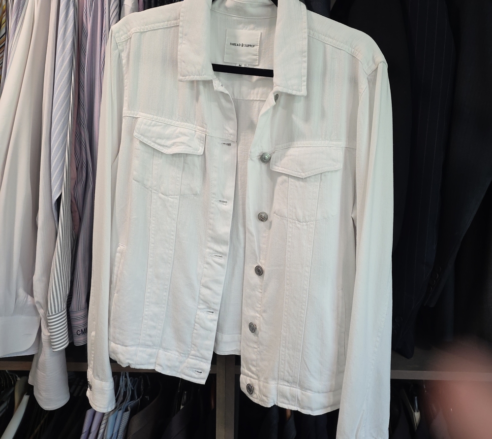 Thread & Supply White Denim Jacket